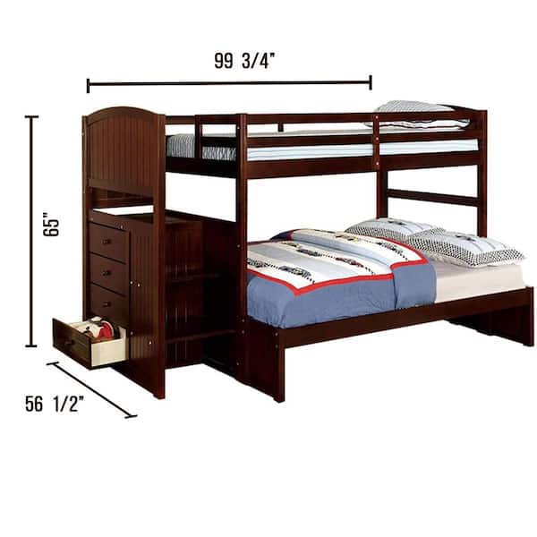 Appenzell in Dark Walnut Twin over Full Size Bunk Bed