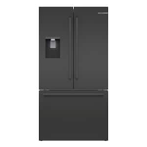 500 Series 36 in. 21 cu. ft. French Door Refrigerator in Black Stainless Steel with Fastest Ice Maker, Counter Depth