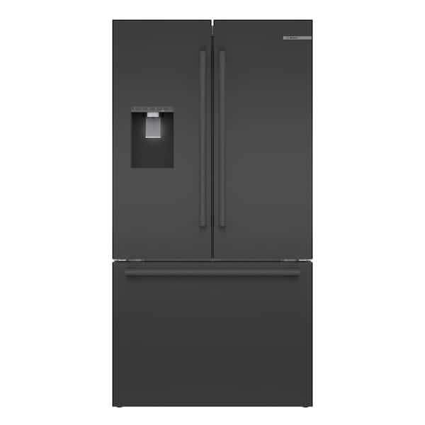 Bosch 500 Series 36 in. 22 cu. ft. Smart Counter Depth French Door Refrigerator in Black Stainless Steel, Internal Water & Ice