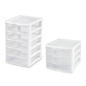 7.25 in. x 11.125 in. Small 5-Drawer Unit (4-Pack) with Storage Cabinet (4-Pack)