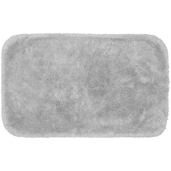 Garland Rug Finest Luxury Platinum Gray 24 in. x 40 in. Plush Nylon Bath Mat