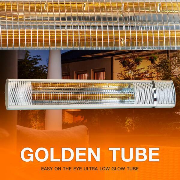 EdenBranch Golden Tube Wall Mounted Patio Heater with Remote 1500-Watt  141017 - The Home Depot
