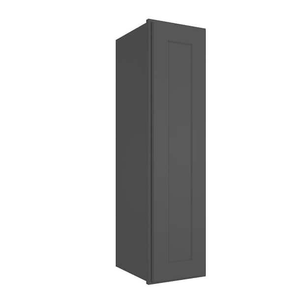 HOMEIBRO 9 in. W x 12 in. D x 30 in. H in Shaker Gray Plywood Ready to Assemble Wall Cabinet 1-Door 2-Shelves Kitchen Cabinet