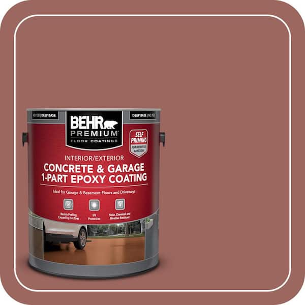 1 gal. #ECC-34-3 Terra Cotta Sun Self-Priming 1-Part Epoxy Satin Interior/Exterior Concrete and Garage Floor Paint