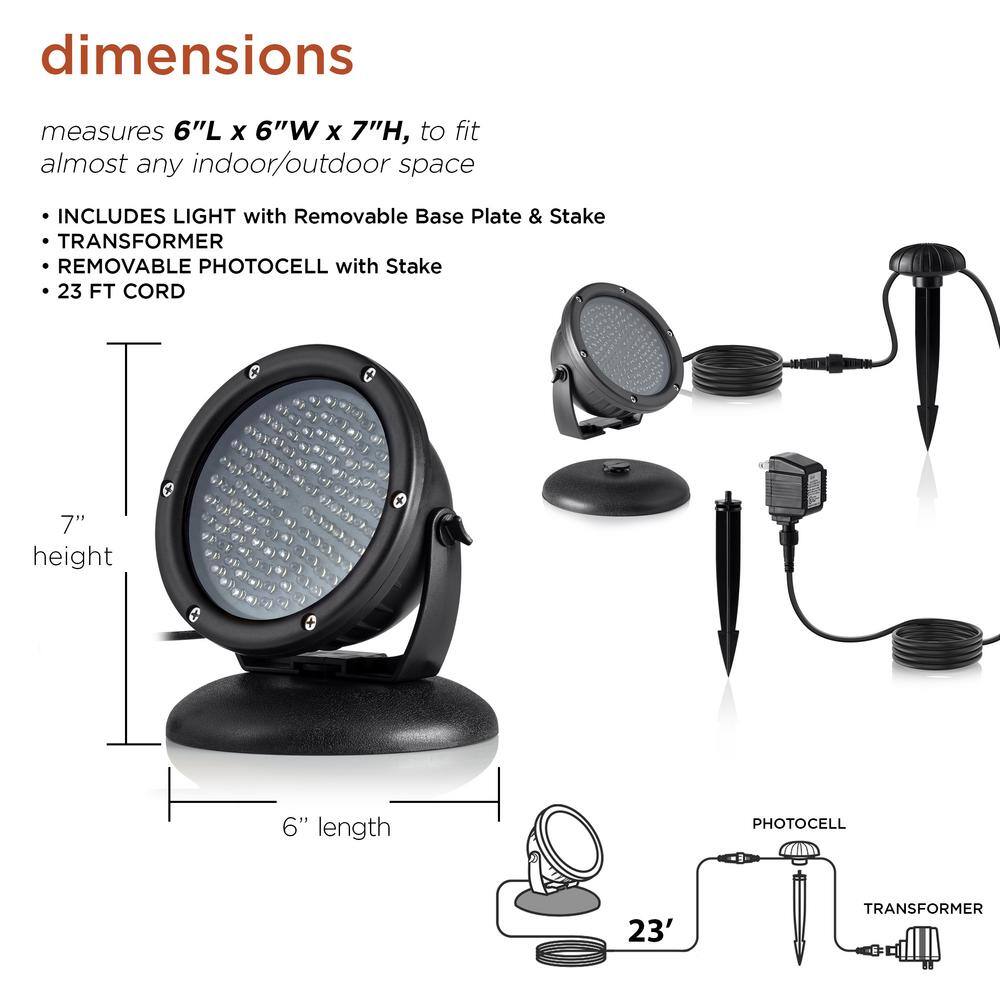 Black Weatherproof LED Outdoor Spotlight with Transformer