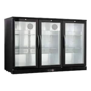 11 cu. ft. Glass Door Counter Height Back Bar Refrigerator with LED Interior Light in Black Coated Steel