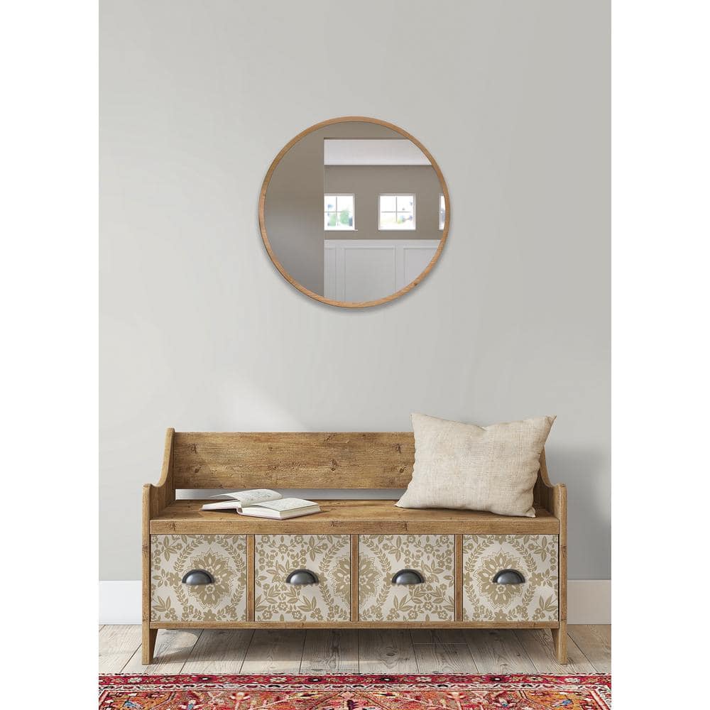 Taupe and Gold Damask Peel and Stick Wallpaper Roll