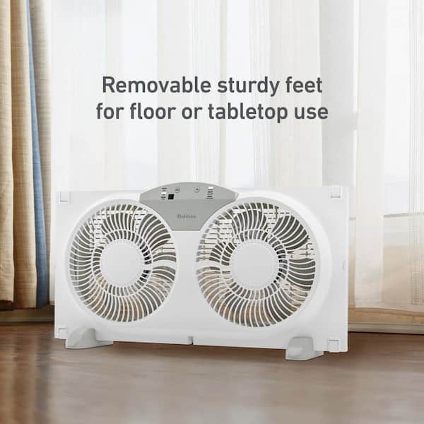 Holmes 9 in. Twin-Blade 3-Speed White Digital Window Fan with