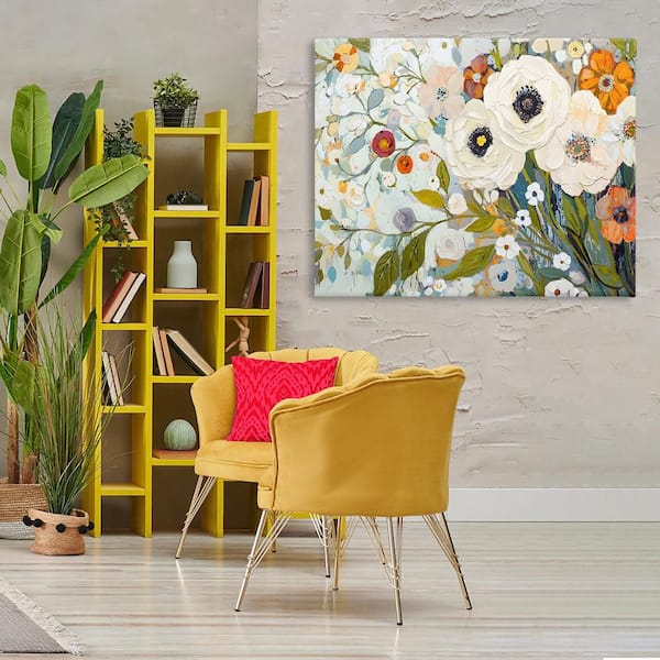 Blooming Round Flowers Arrangement by Franklyn Gregory Unframed Abstract Graphic Art Print 36 in. x 48 in.