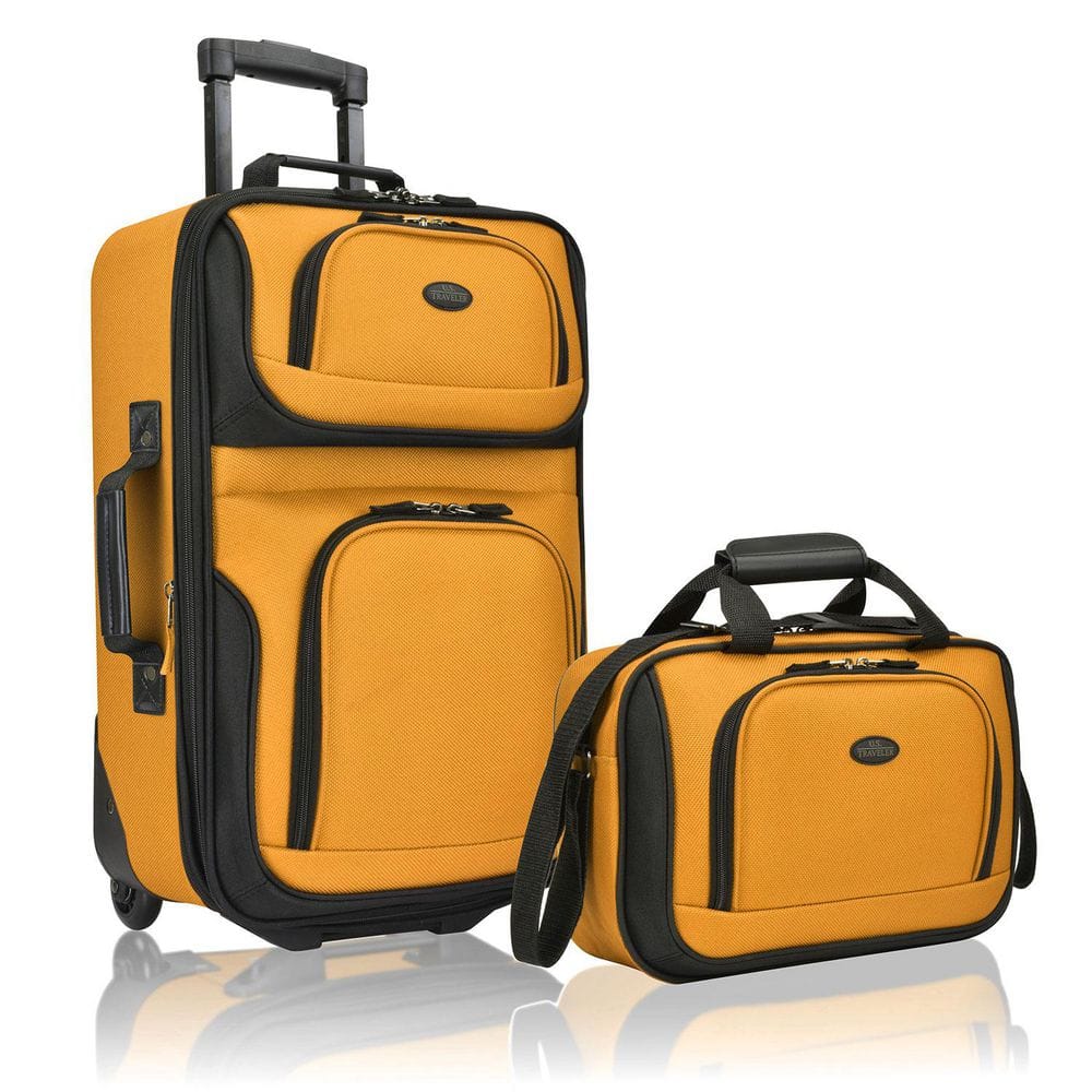 オレオリラックス　2点セット×2 U.S. Traveler Rio 2-Piece Mustard Expandable Carry-On Luggage Set