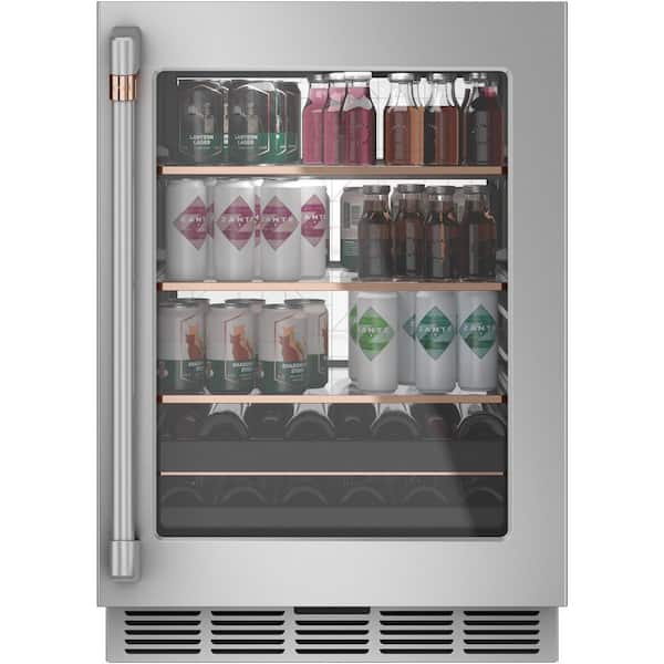 24 in. Smart 14-Bottle Wine and 126-Can Beverage Cooler with Smart Technology in Stainless Steel, Reversible Doors