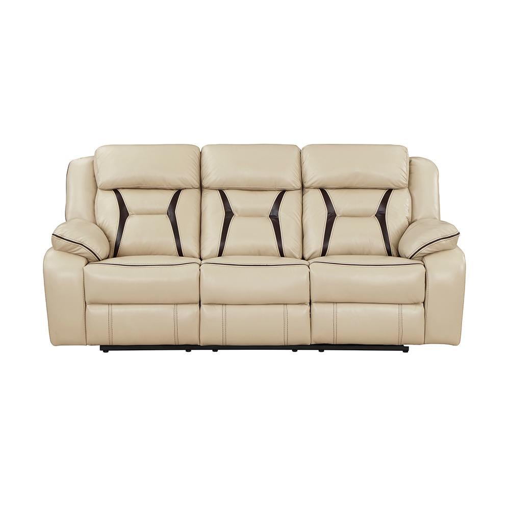 Belmont 86 In. W Straight Arm Faux Leather Upholstery Rectangle Power ...