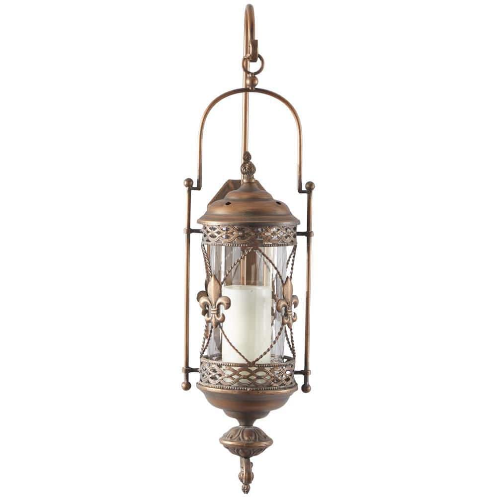 30" Bronze Matte Hurricane Candle Lantern Wall Sconce