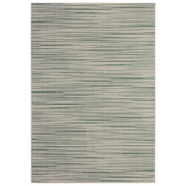 Nicole Miller Patio Country Wynona Green/Beige 8 ft. x 10 ft. Abstract Indoor/Outdoor Area Rug