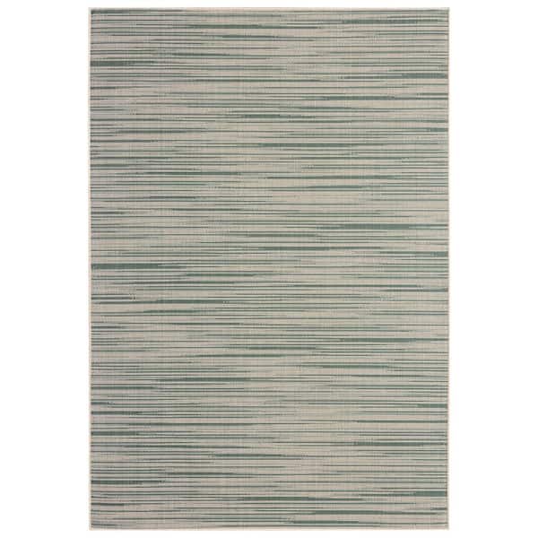 Nicole Miller Patio Country Wynona Green/Beige 5 ft. x 7 ft. Abstract Indoor/Outdoor Area Rug