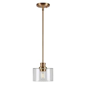 Zane 1-Light Soft Gold Pendant with Clear Glass