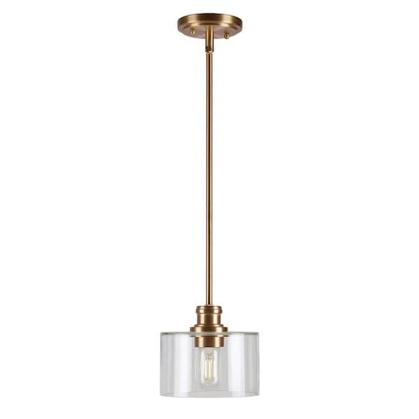 Unbranded Zane 1-Light Soft Gold Pendant with Clear Glass
