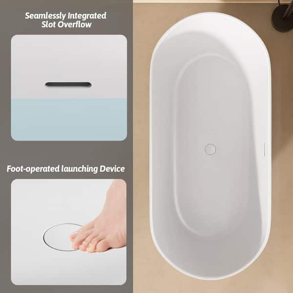 Zeafive Lux 63 in. x31.5 in. Solid Surface Stone Resin