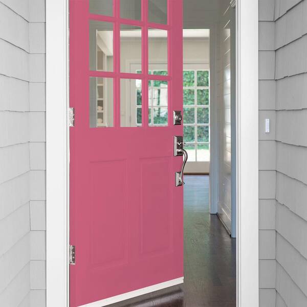Glidden Premium 5 gal. PPG1183-6 Cherry Pink Satin Exterior Latex