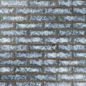 Gaudi React Brick Marina 2-3/8 in. x 9-3/4 in. Porcelain Floor and Wall Tile (5.78 sq. ft./Case)