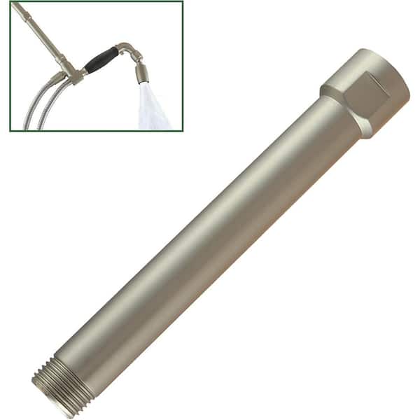 Exclusive 6 in. Solid Metal Shower Arm Extension in Brushed Nickel