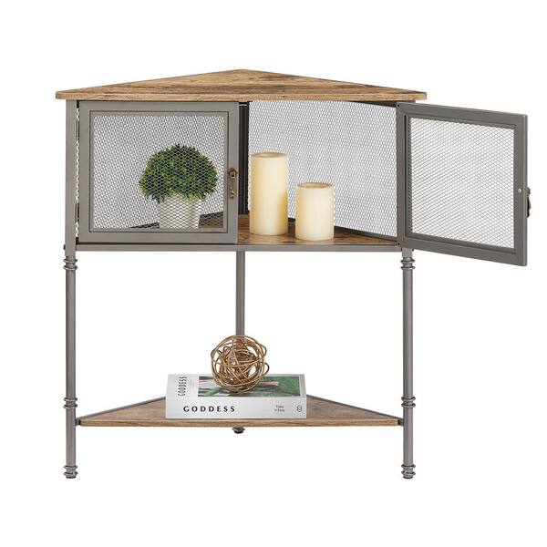 VECELO Corner Storage Gray FreeStanding Floor Corner