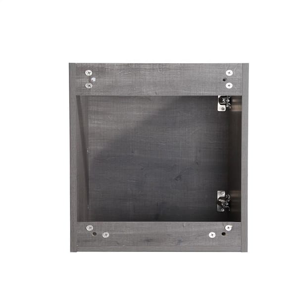 Wall-Mounted 18.11 in. W x 10.23 in. D x 22.83 in. H. Bath Vanity in Grey Oak with White Resin Top with White Basin
