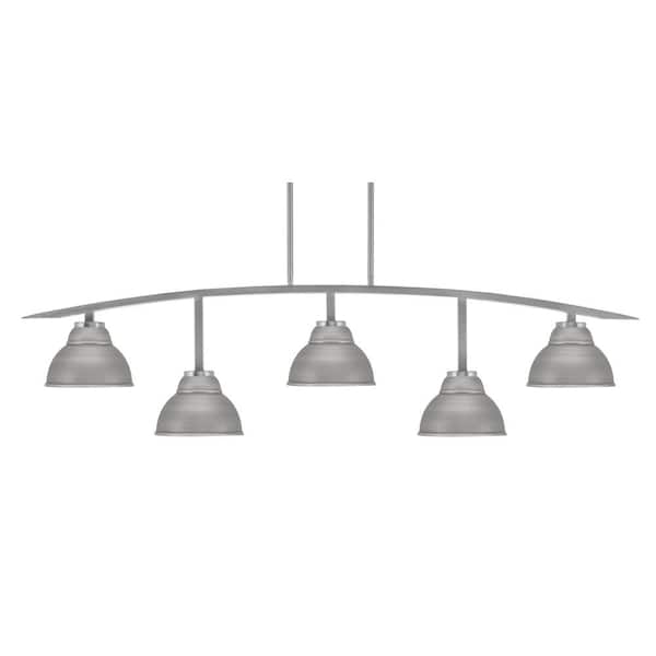 Unbranded Siena 51.25 in. 5-Light Graphite Chandelier with 7 in. Graphite Metal Shades no bulbs included