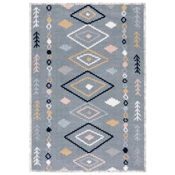 SAFAVIEH Marrakesh Gray/Multi 4 ft. x 6 ft. Geometric Striped Area Rug