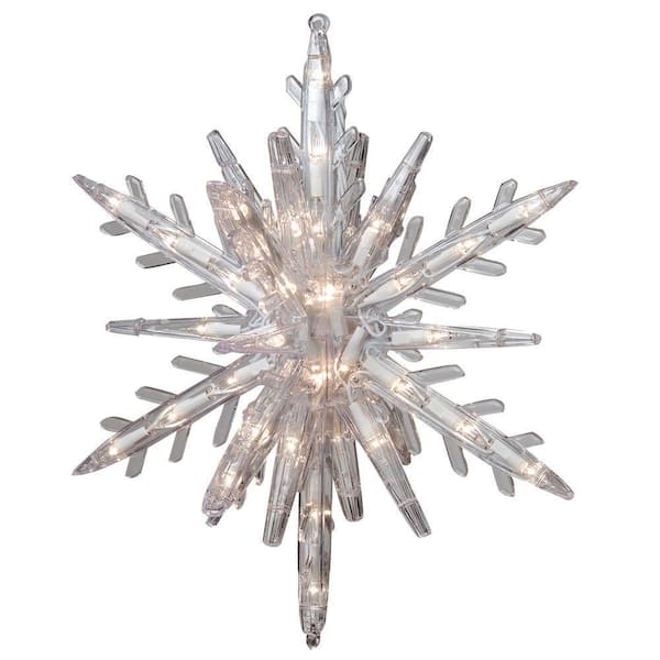 10.75 in. 108-Light 3D Hanging Star with Clear Random Sparkle Lights (3-Piece)