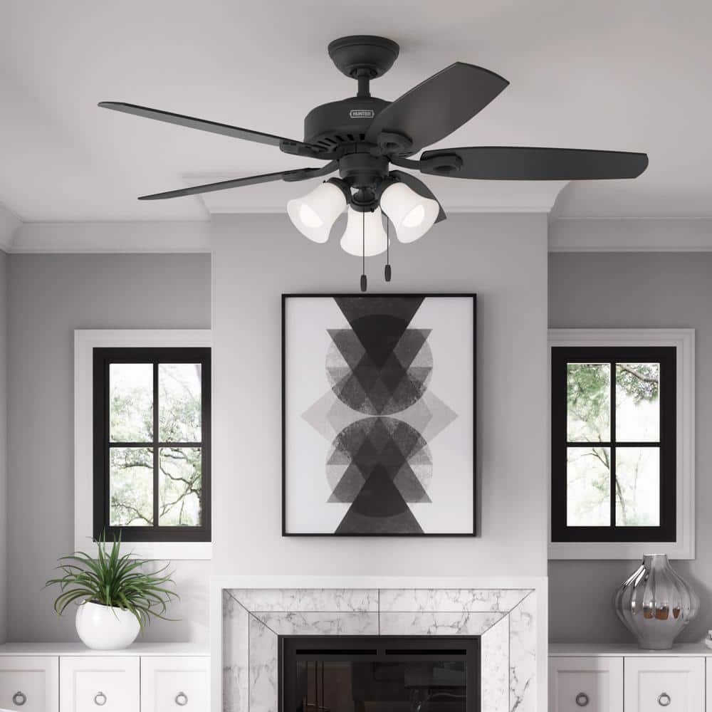 Builder 52 in. Indoor Matte Black Ceiling Fan with Light Kit Included price history on PriceWatchPro