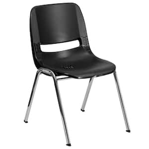 Black Plastic/Chrome Frame Side Chair