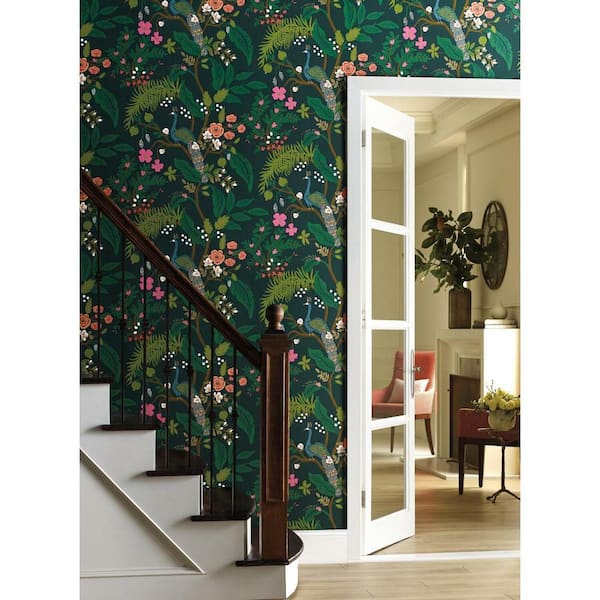 RIFLE PAPER CO. - 60.75 sq. ft. Peacock Wallpaper