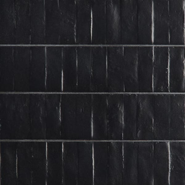 Ivy Hill Tile Chord Matter Leather Black 2.95 in. x 11.81 in. Textured Porcelain Floor and Wall Tile (4.35 Sq. ft./Case)