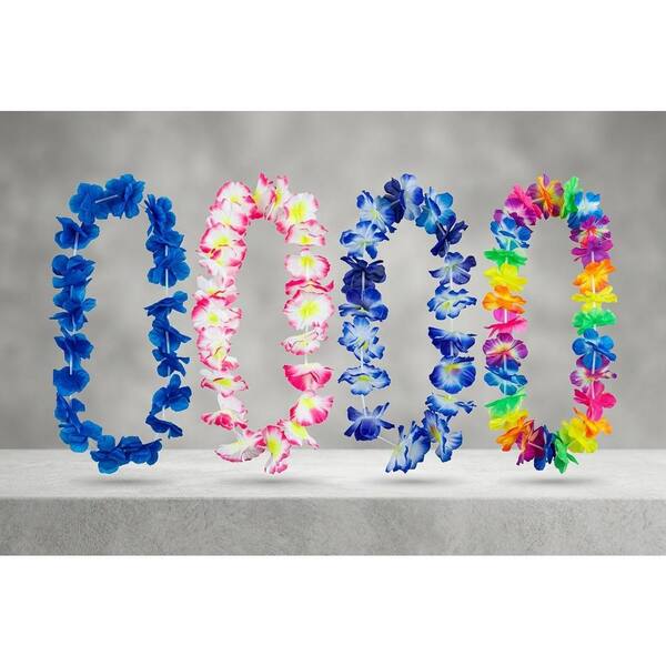 6.69 in. Artificial Multicolor Indoor/Outdoor Hawaiian Flower Leis