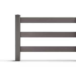 Composite Traditional 3-Board Ranch Rail (3.5 ft. H x 5.75 ft. W) Slate Grey