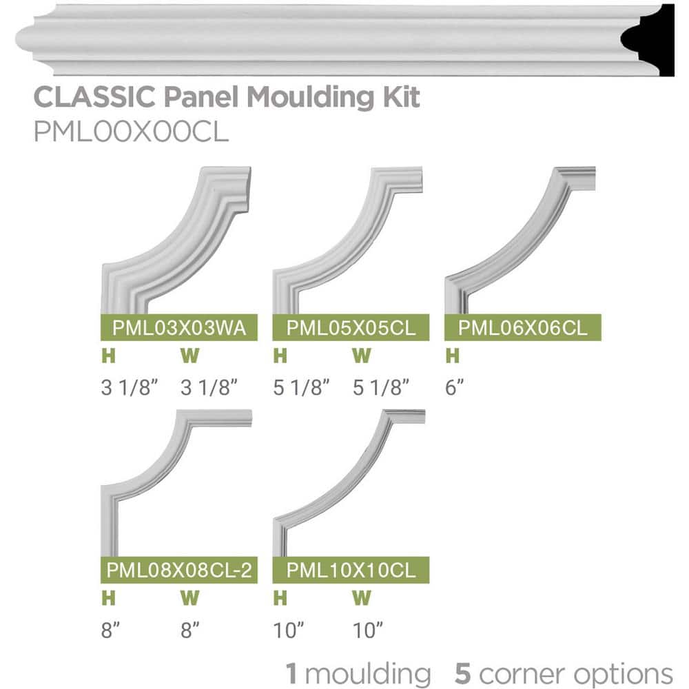 Classic Gray Polyurethane Panel Moulding 7/8"H x 1/2"P x 12"L