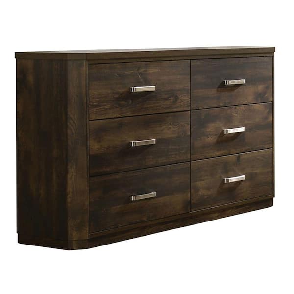 Benjara 16 In. Brown 6-Drawer Wooden Dresser Without Mirror BM204559 ...