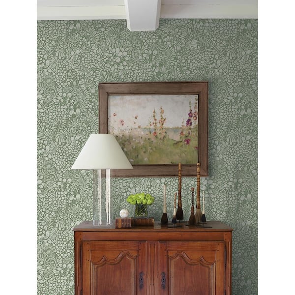 Siv Dark Green Botanical Non-Pasted Paper Wallpaper