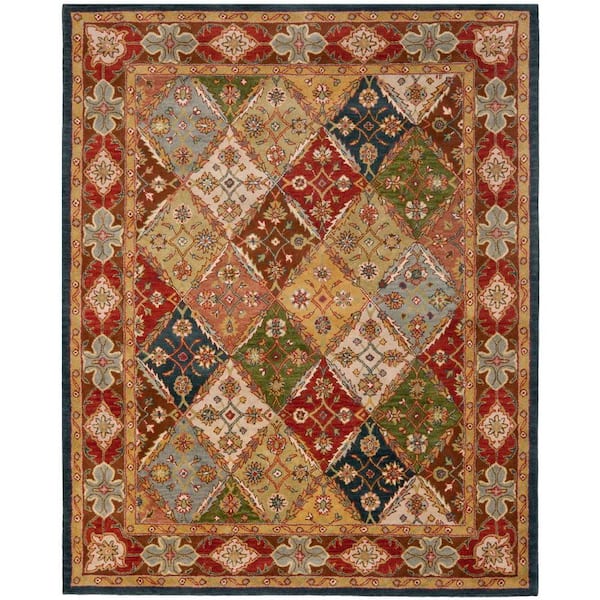 SAFAVIEH Heritage Green/Red 9 ft. x 12 ft. Border Area Rug