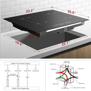 24 in. 4 Elements Smooth Top Induction Cooktop in Black with Boost Function