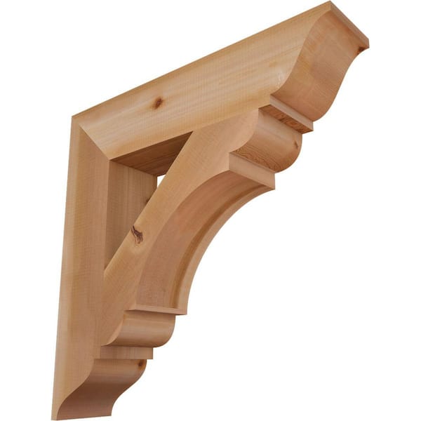 Ekena Millwork 5.5 in. x 28 in. x 28 in. Western Red Cedar Olympic Traditional Smooth Bracket