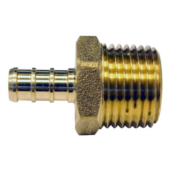 Apollo 3/8 in. Brass PEX-B Barb x 1/2 in. MNPT Reducing Adapter