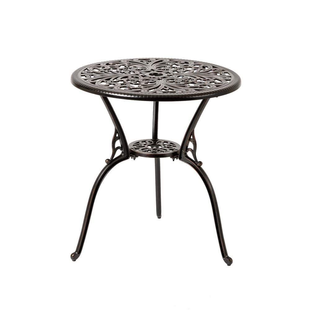 Novar Copper Round Aluminum Patio Outdoor Bistro Table price history on PriceWatchPro