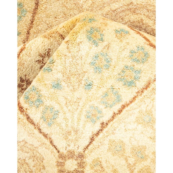 Mogul Ivory 4 x 6 Oriental Wool Indoor Area Rug