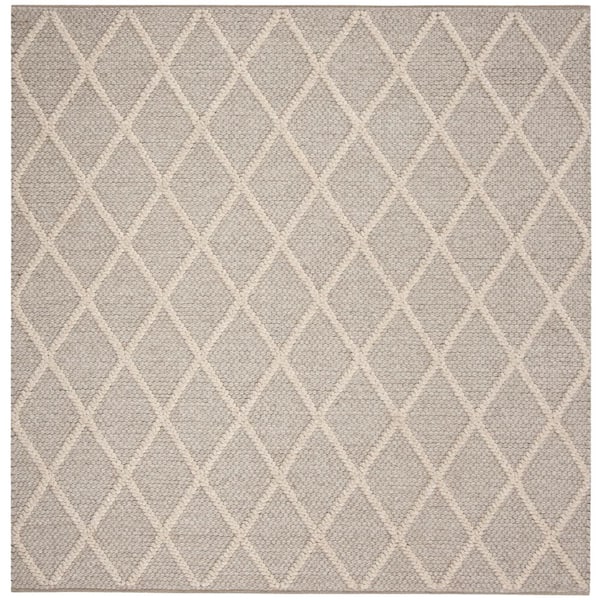 Natura 4 ft. x 4 ft. Gray Zig-Zag Geometric Square Area Rug
