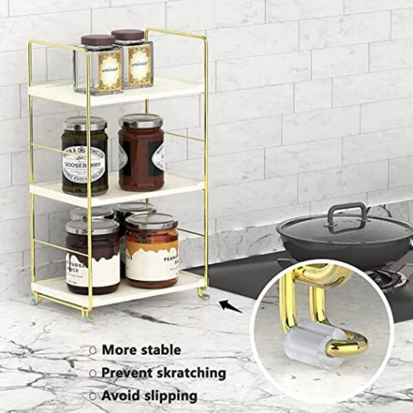 Dyiom 3-Tier Bathroom Countertop Organizer, Vanity Tray Cosmetic and Makeup Storage, Kitchen Spice Rack Standing Shelf, Black