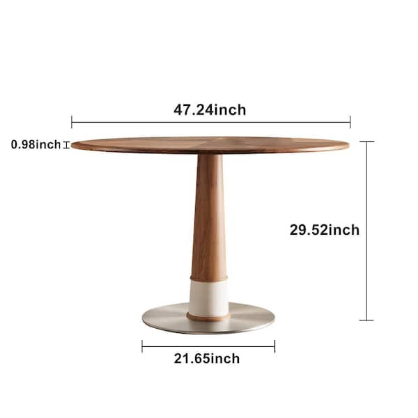 THE RIGHT PATH Wood 47.24 in. Pedestal Dining Table Seats 6