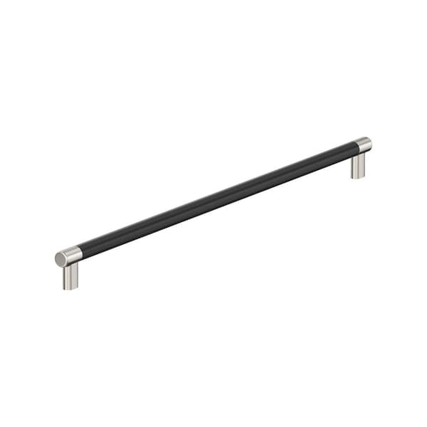 Amerock Esquire 24 in. (610mm) Modern Polished Nickel/Black Bronze Bar Appliance Pull