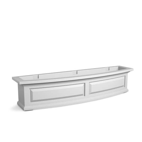 Nantucket 48 in. x 11.5 in. Self-Watering White Polyethylene Window Box